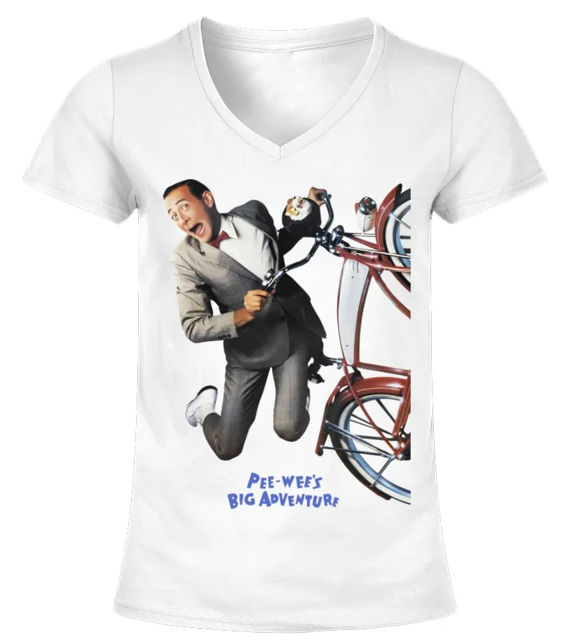 001. PEEWEE'S BIG ADVENTURE WT CAMISETA CUELLO PICO MUJER