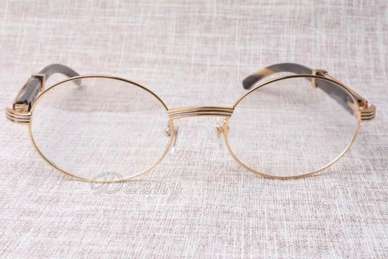 2019 NUEVOS ANTEOJOS REDONDOS RETRO 7550178 ANTEOJOS DE CUERNO MIXTO HOMBRES Y MUJERES MONTURA DE ANTEOJOS TAMAñO: 5522135 MM