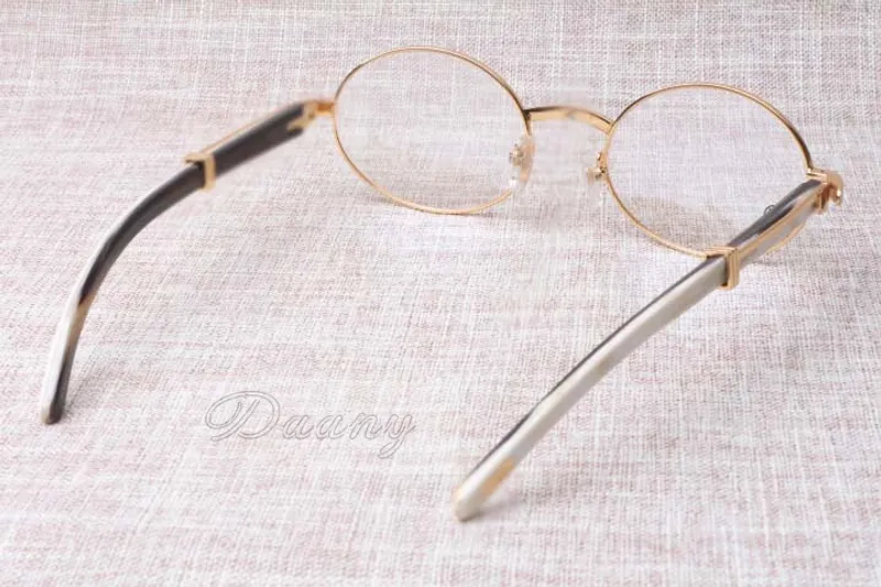 2019 NUEVOS ANTEOJOS REDONDOS RETRO 7550178 ANTEOJOS DE CUERNO MIXTO HOMBRES Y MUJERES MONTURA DE ANTEOJOS TAMAñO: 5522135 MM