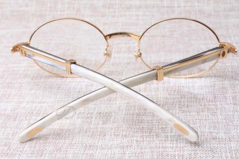2019 NUEVOS ANTEOJOS REDONDOS RETRO 7550178 ANTEOJOS DE CUERNO MIXTO HOMBRES Y MUJERES MONTURA DE ANTEOJOS TAMAñO: 5522135 MM