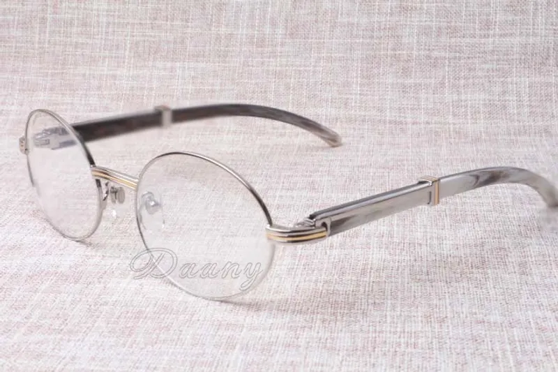 2019 NUEVOS ANTEOJOS REDONDOS RETRO 7550178 ANTEOJOS DE CUERNO MIXTO HOMBRES Y MUJERES MONTURA DE ANTEOJOS TAMAñO: 5522135 MM