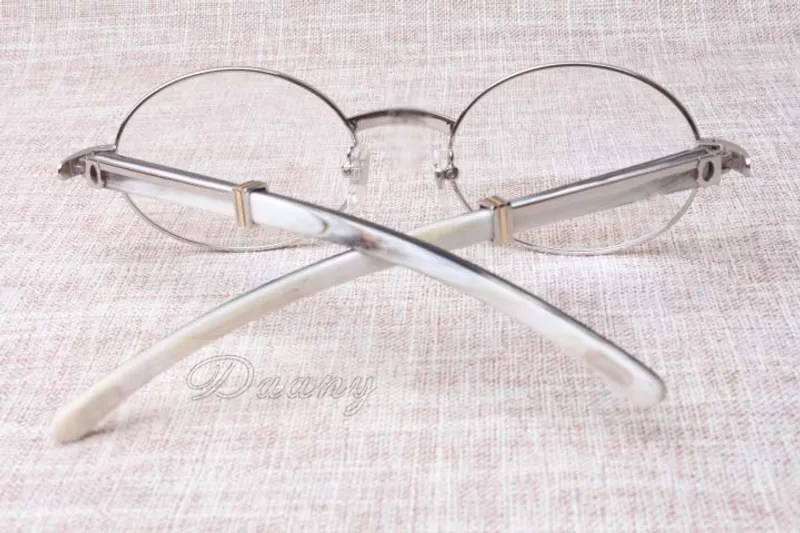 2019 NUEVOS ANTEOJOS REDONDOS RETRO 7550178 ANTEOJOS DE CUERNO MIXTO HOMBRES Y MUJERES MONTURA DE ANTEOJOS TAMAñO: 5522135 MM