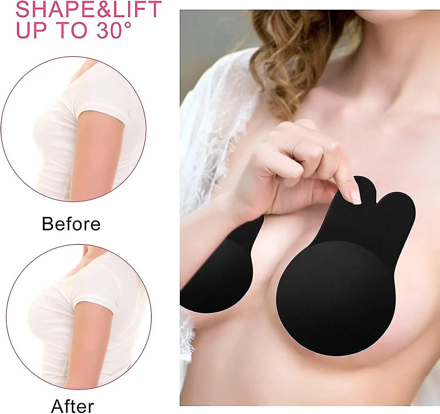 46 PAIRS ADHESIVE BRA INVISIBLE BRA STICKY BRA STRAPLESS BACKLESS BRA BREAST LIFT TAPE NIPPLE COVERS FOR WOMEN