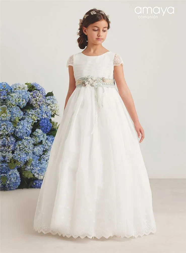 587004MCVESTIDO M CORTA ORGANZA BORDADA