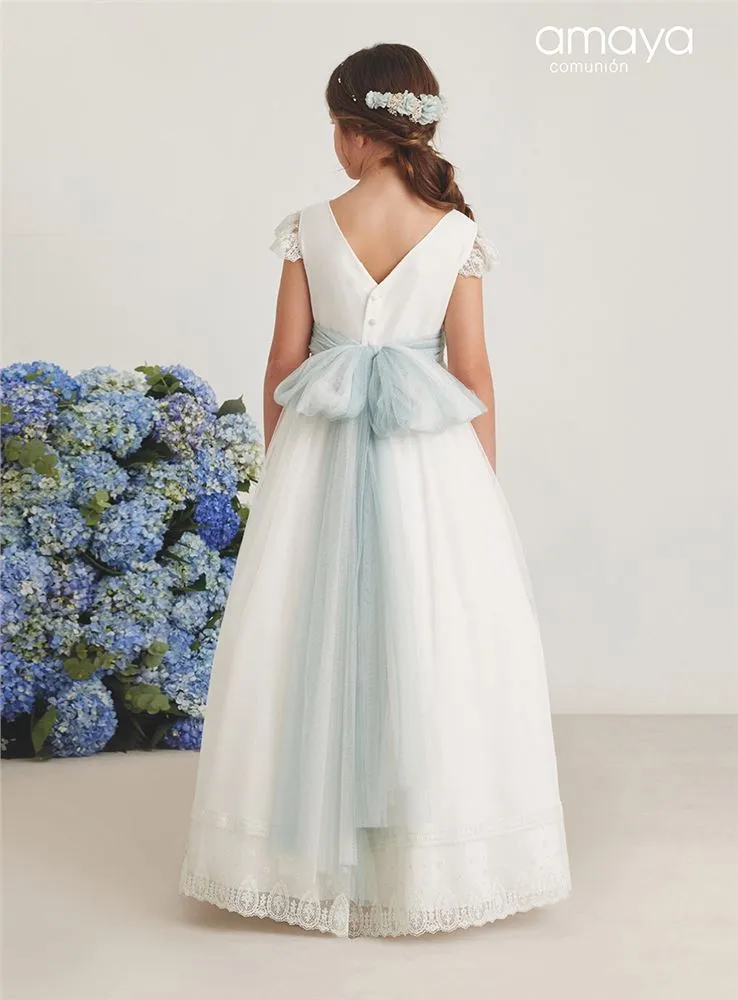 587011MCVESTIDO MC TUL Y PUNTILLA