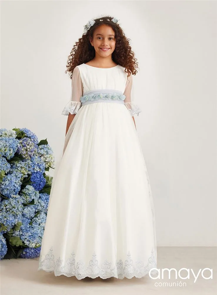 587021MD VESTIDO M CODO EN TUL BORDADO