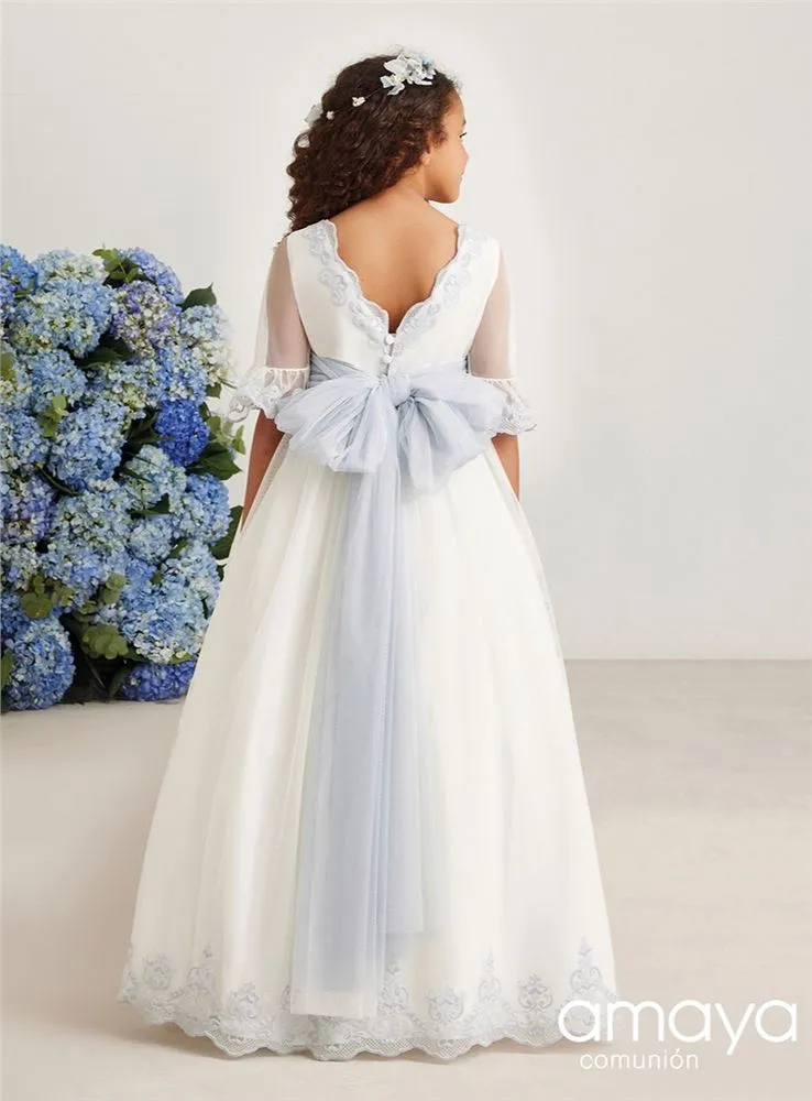 587021MD VESTIDO M CODO EN TUL BORDADO