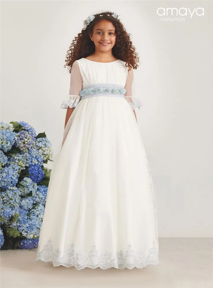 587021MD VESTIDO M CODO EN TUL BORDADO