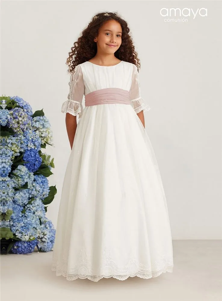 587026MD VESTIDO M CODO TUL BORDADO