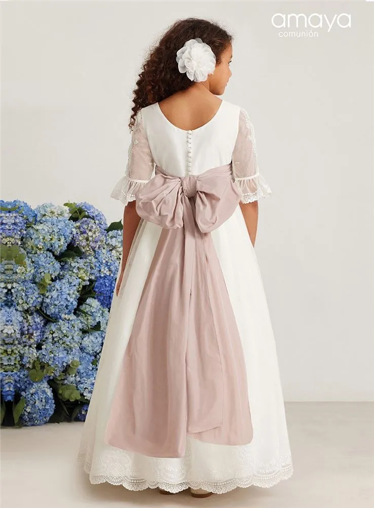 587026MD VESTIDO M CODO TUL BORDADO