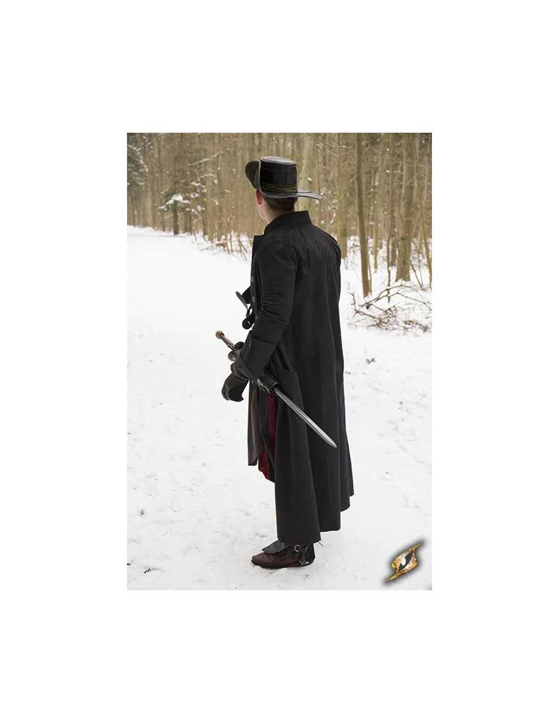 Abrigo medieval cazador Hellsing, color negro
