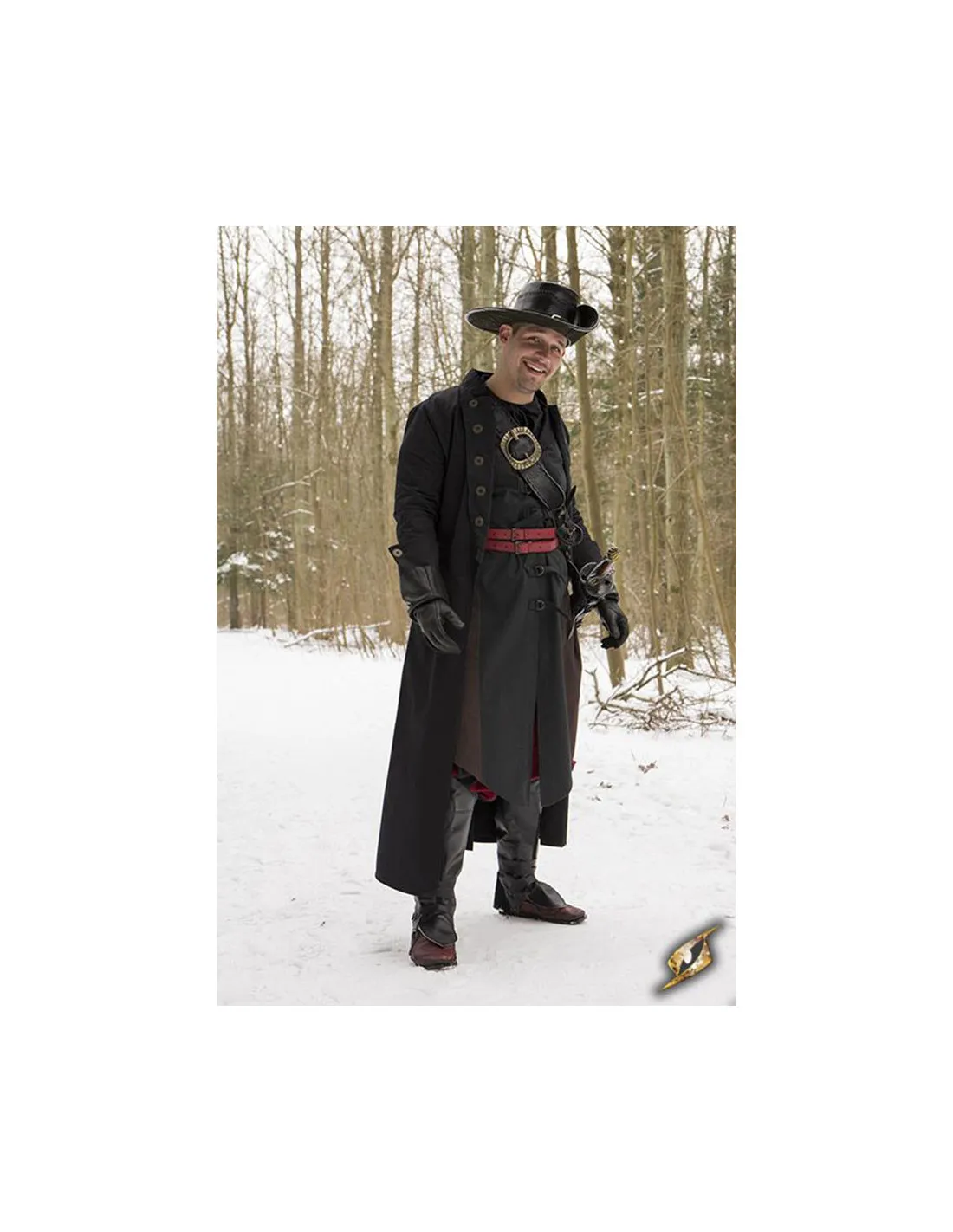 Abrigo medieval cazador Hellsing, color negro