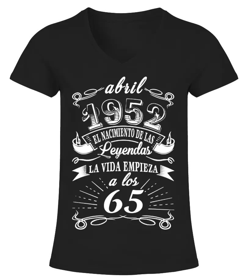 ABRIL 1952EL NACIMIENTO DE LAS LEYENDAS CAMISETA CUELLO PICO MUJER