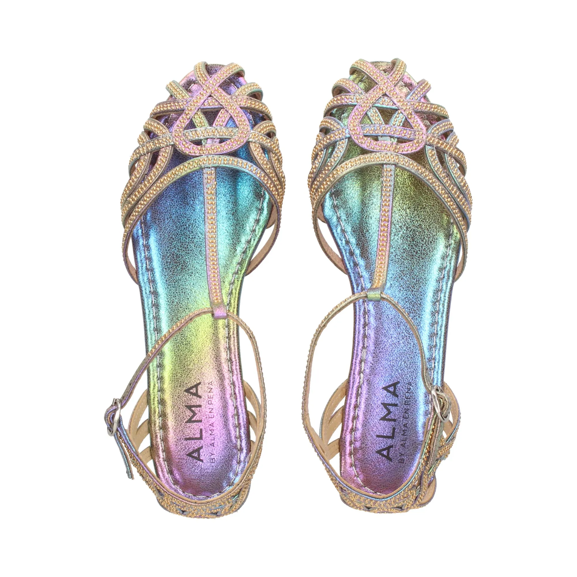 ALMA BLUE Zapatos planos de Mujer VERDE