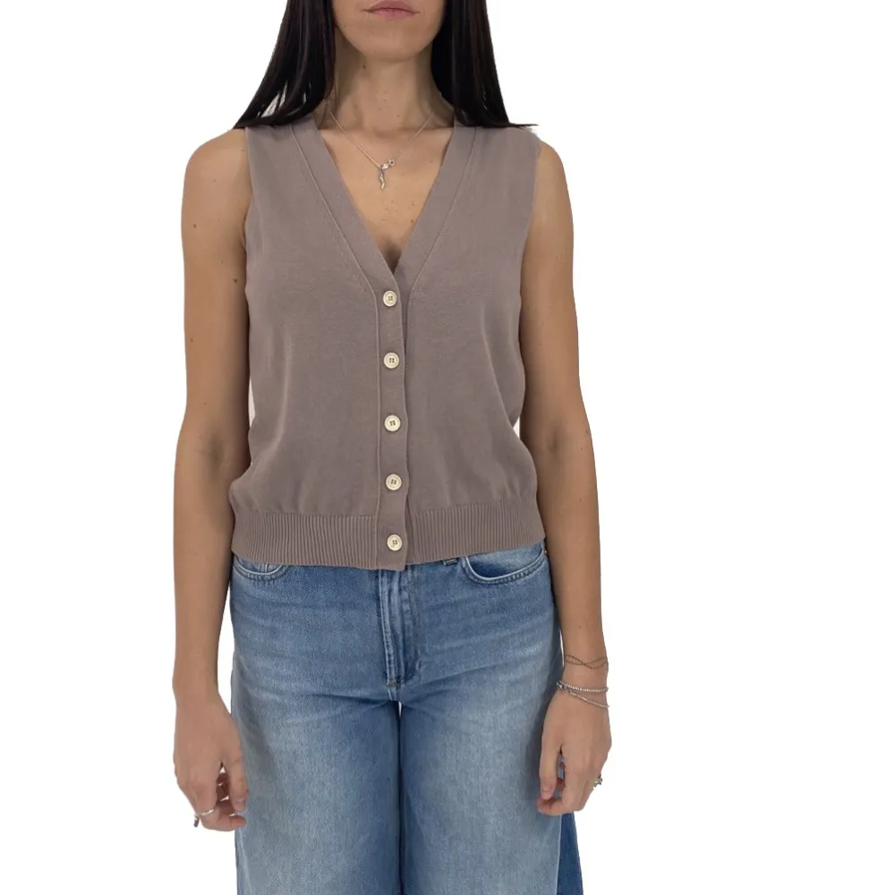Alysi gilet cotton crepe donna 202409
