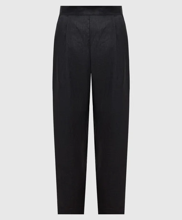 Asceno Andon black linen pants