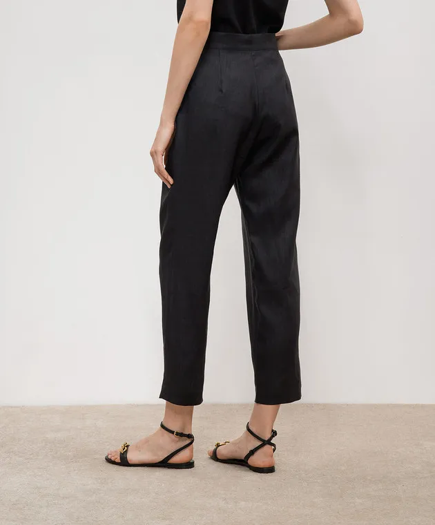 Asceno Andon black linen pants