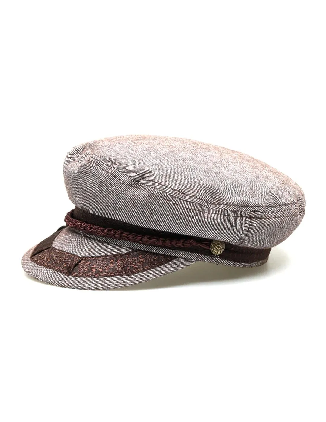 ATHENS BROWN/WHITE FLAT CAP CAP  BRIXTON