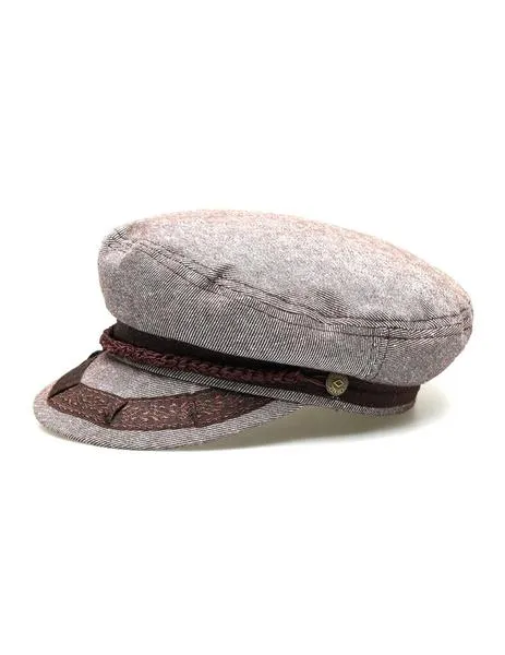 ATHENS BROWN/WHITE FLAT CAP CAP  BRIXTON