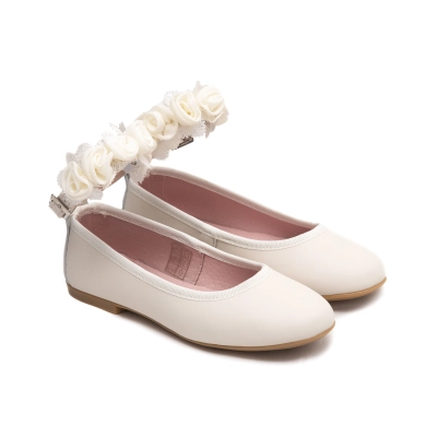 Bailarina comunion beige con flores