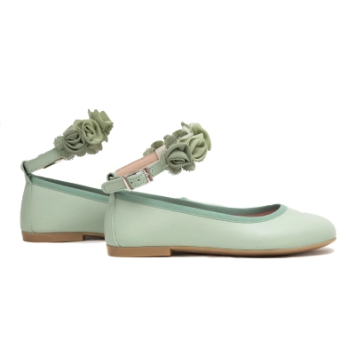 Bailarina comunion verde agua con flores