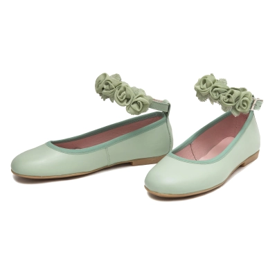 Bailarina comunion verde agua con flores