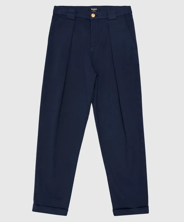 Balmain Children's blue pants with lapels