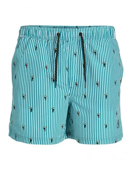 BAñADOR JACK & JONES VERDE Y BLANCO ESTAMPADO  ECOOL