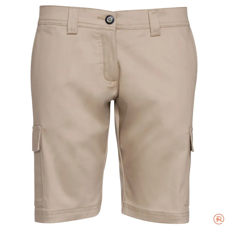 BERMUDA DE MUJER BEIGE EN TEJIDO ELáSTICO VéRTICE  ROGER