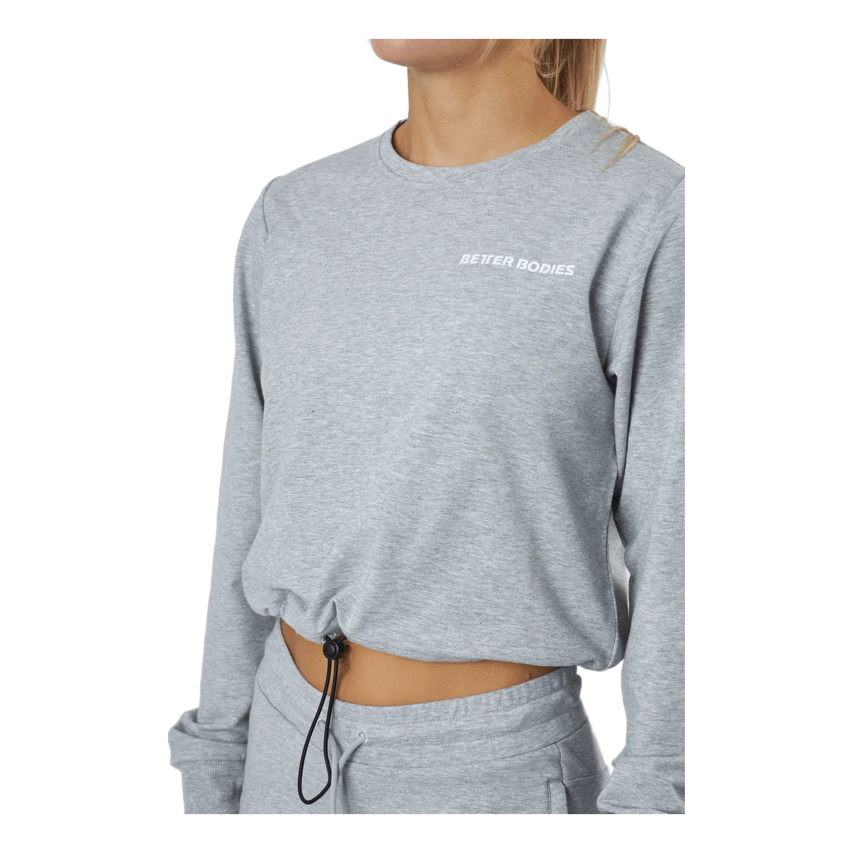 Better Bodies Empire Cropped Crew Light Grey Melange