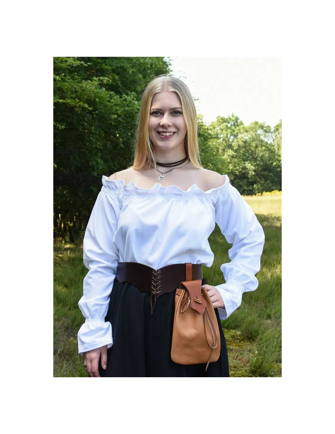 Blusa medieval blanca manga larga, Carmen