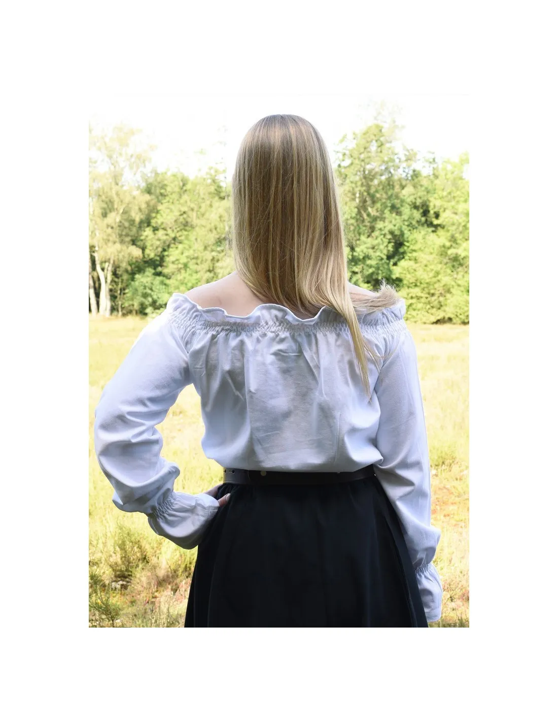 Blusa medieval blanca manga larga, Carmen