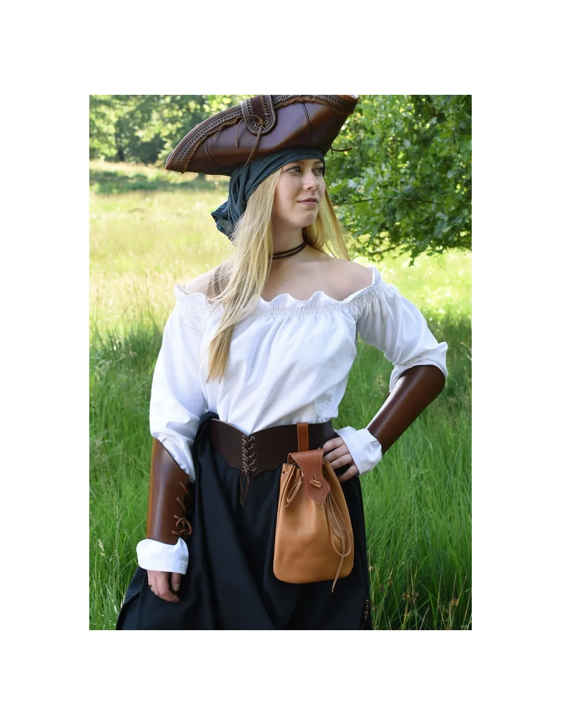 Blusa medieval blanca manga larga, Carmen
