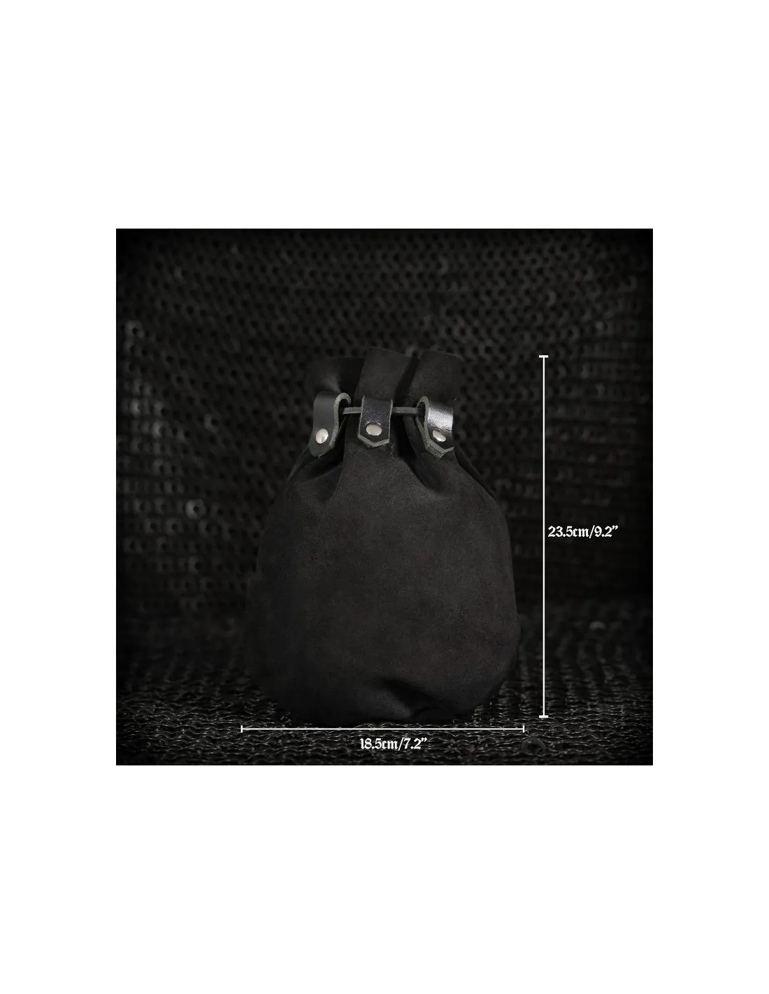 BOLSA MEDIEVAL LIMOSNERA  NEGRA (23,3X18,2 CM.)