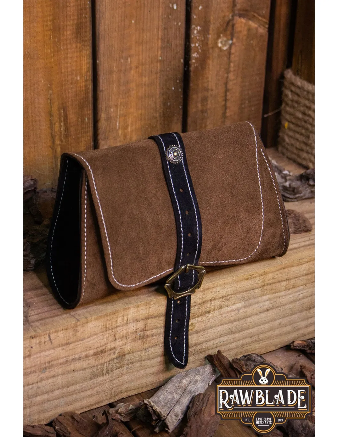 Bolsa medieval Morwen para cinturón, marrón