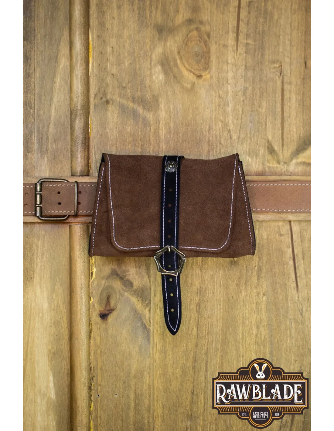 Bolsa medieval Morwen para cinturón, marrón