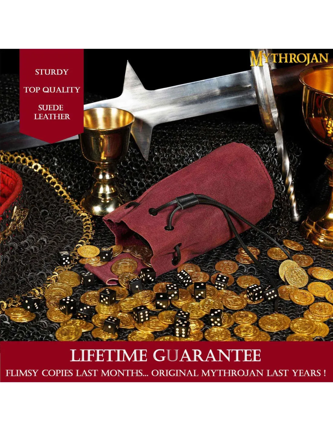 BOLSITA MEDIEVAL PARA RECREACIONISTAS  VINO TINTO