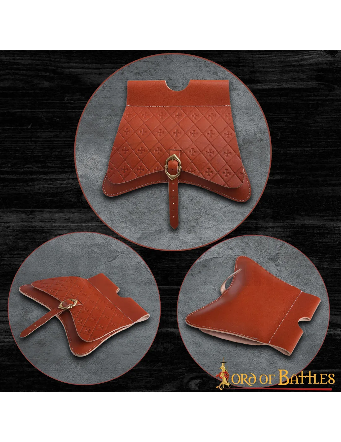 Bolso medieval Cruces de Malta repujadas