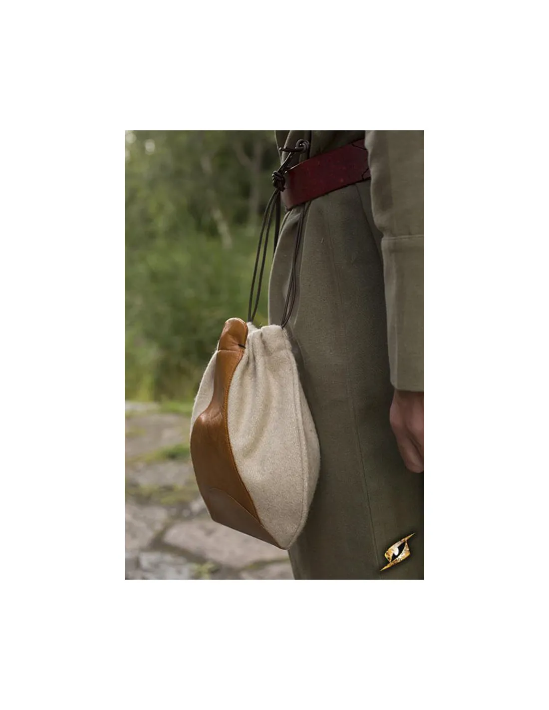 Bolso medieval del comerciante, marrón beige