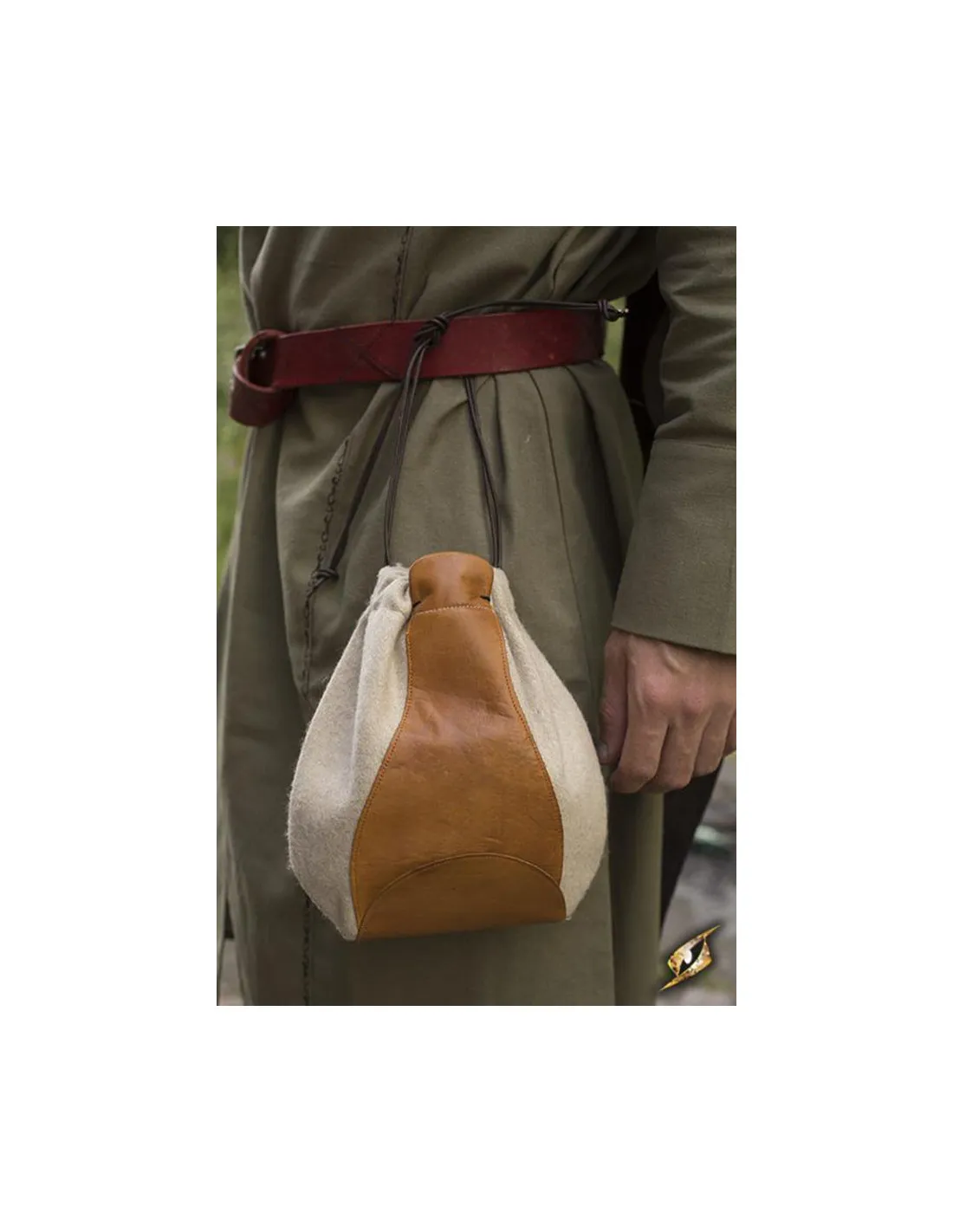Bolso medieval del comerciante, marrón beige
