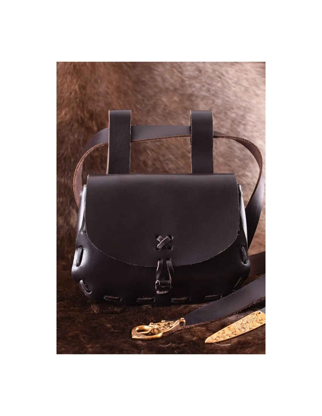 Bolso medieval en piel de vaca
