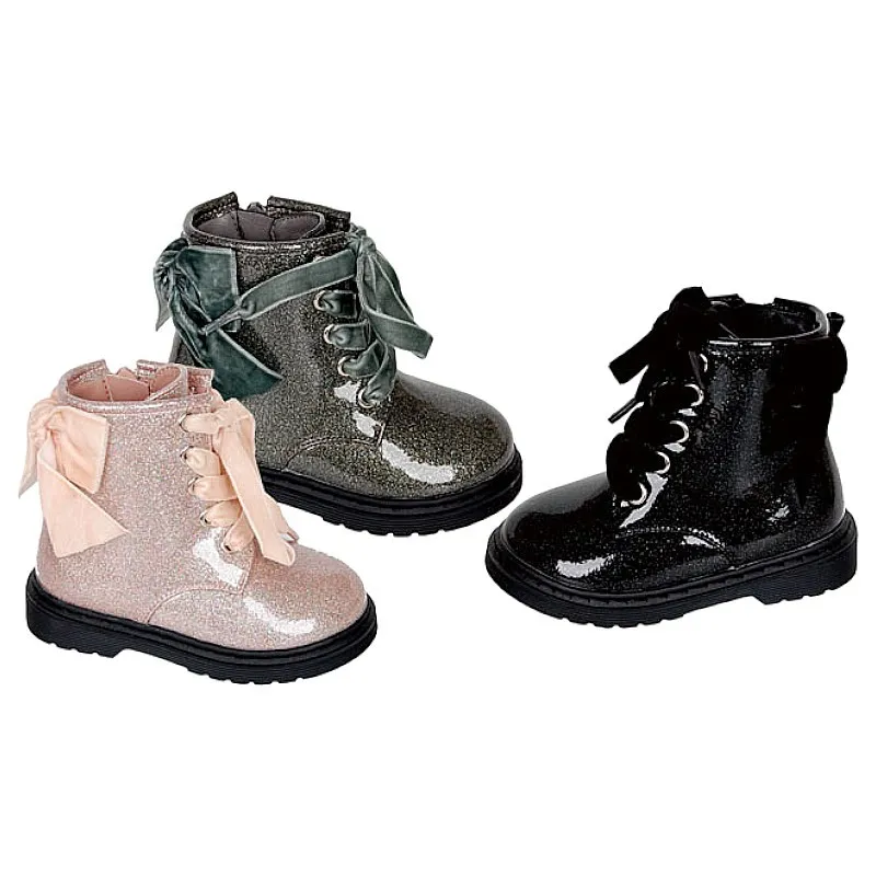Botin niña combinado con charol