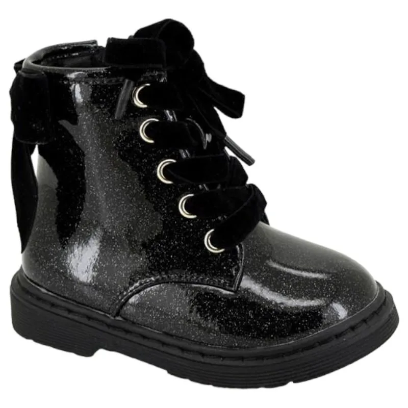 Botin niña combinado con charol