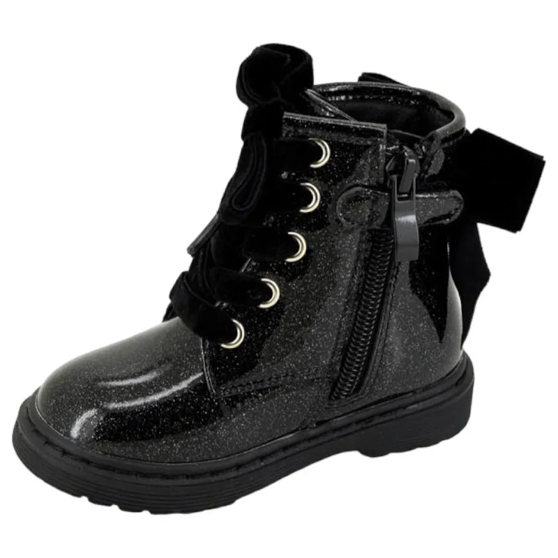 Botin niña combinado con charol
