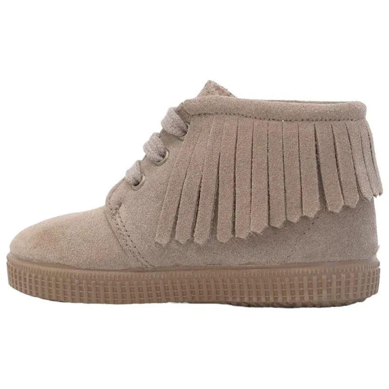 Botin niña de piel con flecos