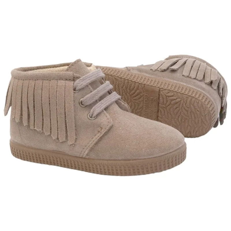 Botin niña de piel con flecos
