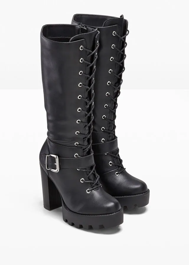 Botines de plataforma Negro