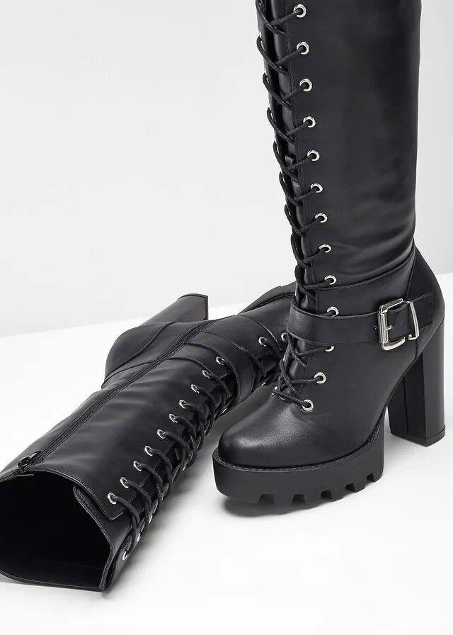 Botines de plataforma Negro