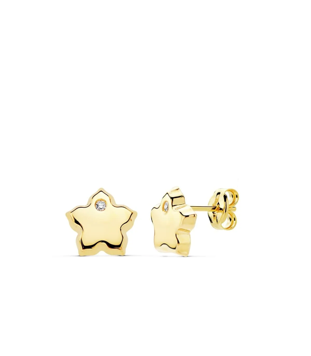 Boucles d'oreilles Fleur Or Jaune 18 K 8MM