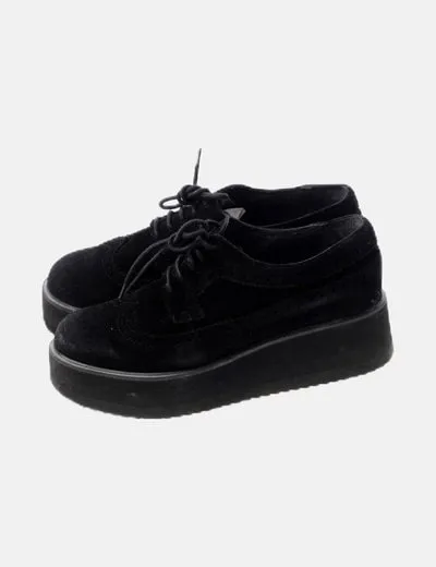 Brownie Oxford negro con plataforma